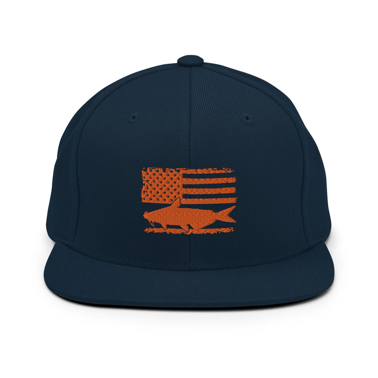 Snapback Hat Hilarious Angling Fishing Fisherman US Banner Patriotic Trawler Patriotism