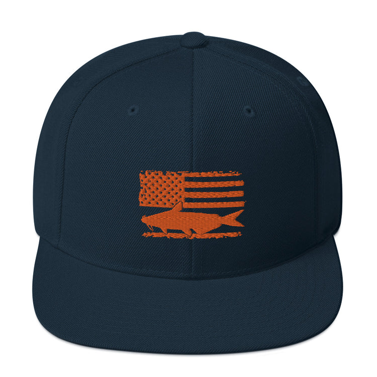 Snapback Hat Hilarious Angling Fishing Fisherman US Banner Patriotic Trawler Patriotism