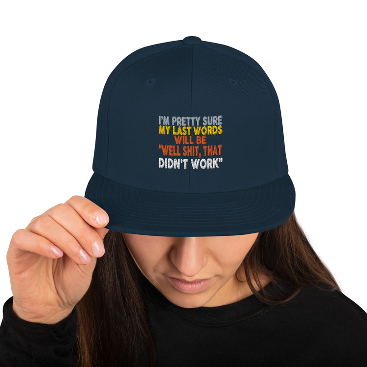 Snapback Hat I'm Pretty Sure Comical Sayings Slogan Retro Pun Expression Sarcasm Phrase