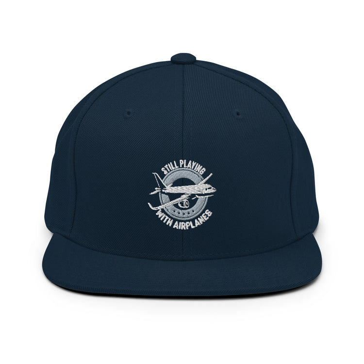 Snapback Hat Novelty Still Playing With Airplanes Copilot Outfit Aviation Aviator Seaplane Fan