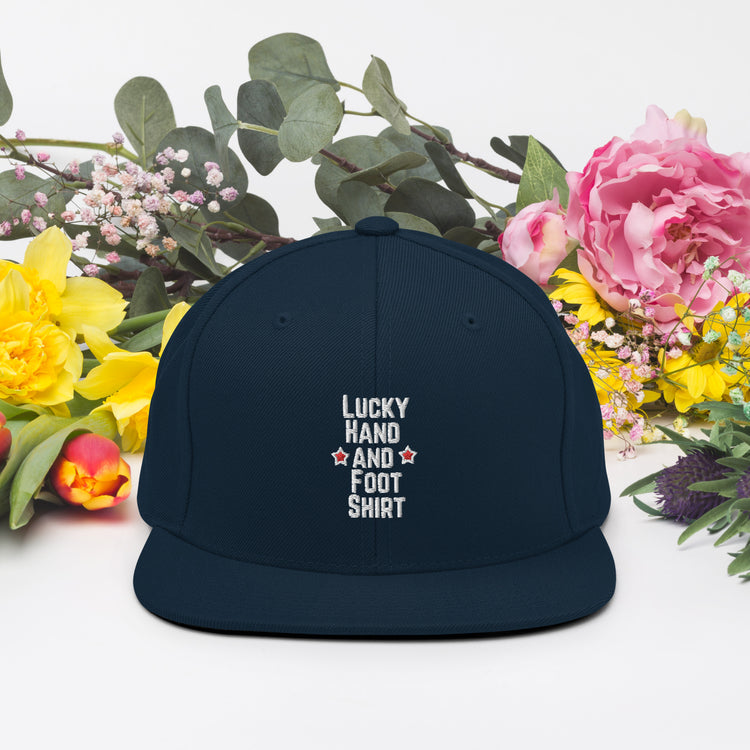 Snapback Hat Hilarious Luck Hand And Foot Outfit Poker Gambler Wager Risks Taker Betting Lover