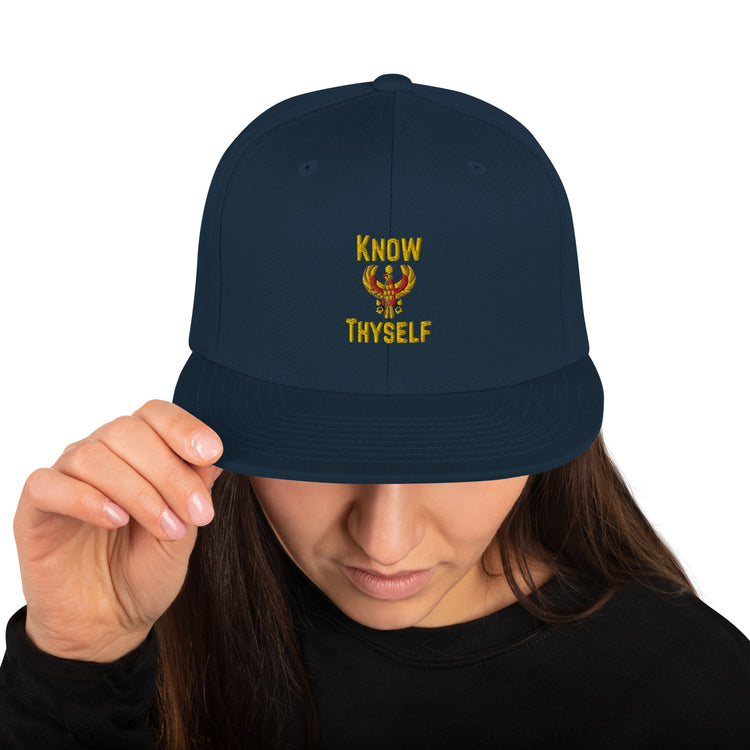 Snapback Hat Humorous Know Thyself Egypt Mythologies Cairo Egyptians Superstitious Beliefs