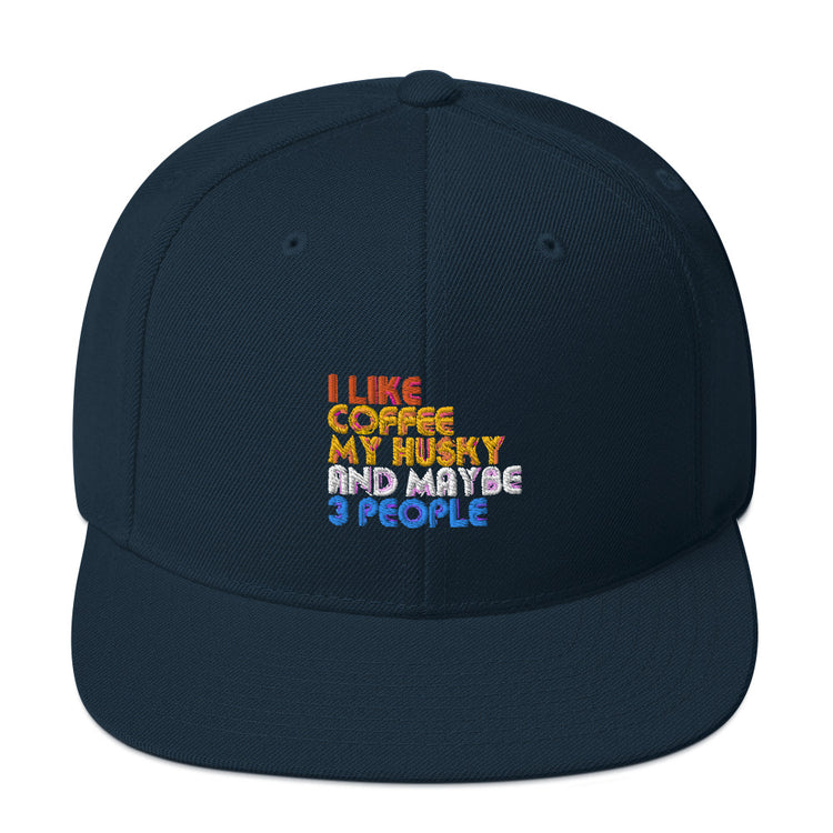 Snapback Hat Novelty Like My Coffee My Pet And 3 People Dog Caffeinated Pets Lover