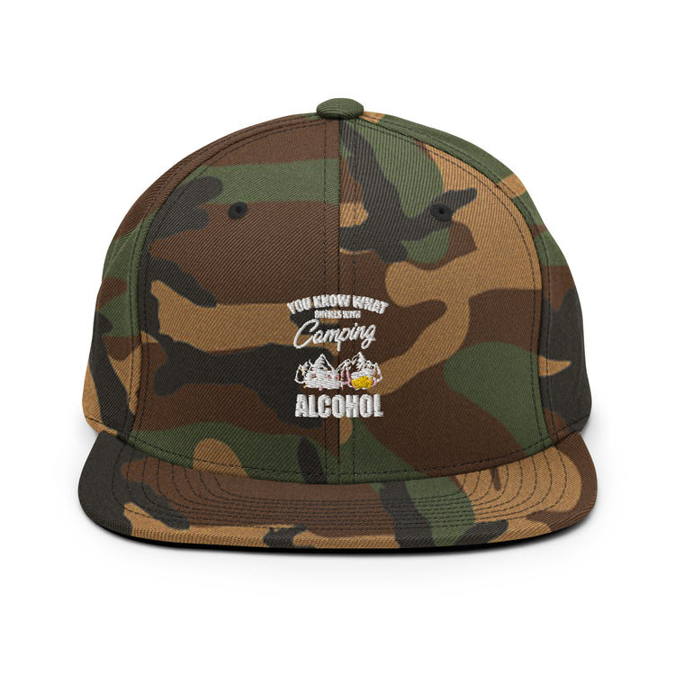 Snapback Hat Novelty Know Rhymes With Camping Alcohol Drinking Campsite Alcoholic Beverage Fan