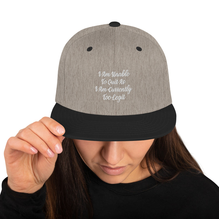 Snapback Hat Humorous Co-Worker Workout Working Out Sayings Enthusiast Novelty Motivational Slogan Phrases