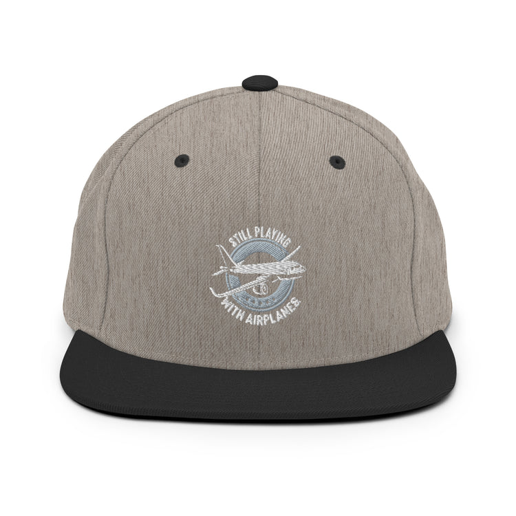 Snapback Hat Novelty Still Playing With Airplanes Copilot Outfit Aviation Aviator Seaplane Fan