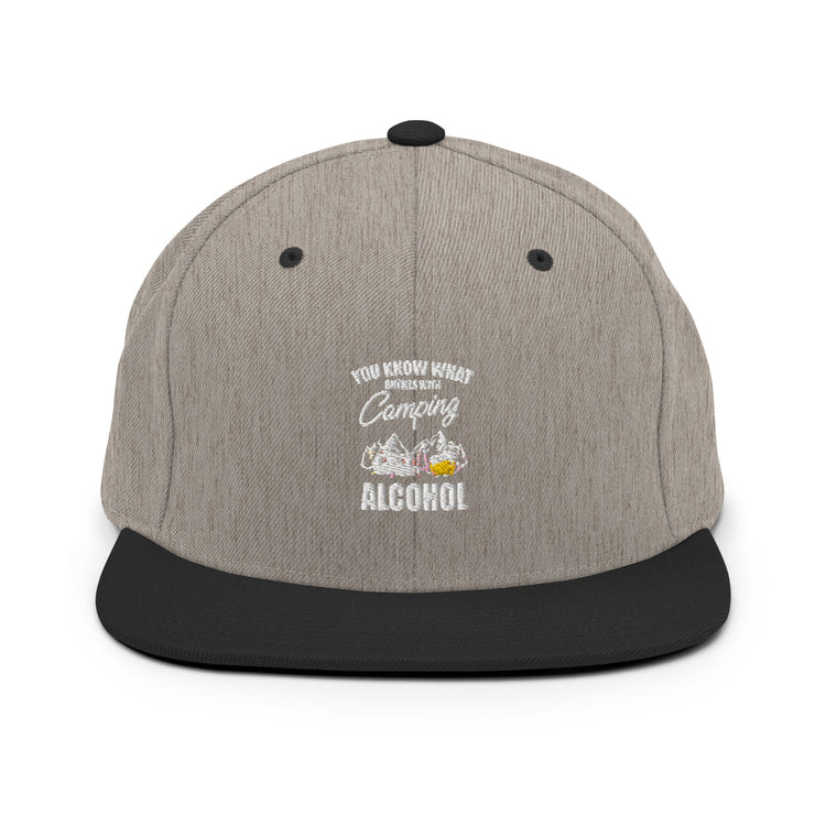 Snapback Hat Novelty Know Rhymes With Camping Alcohol Drinking Campsite Alcoholic Beverage Fan