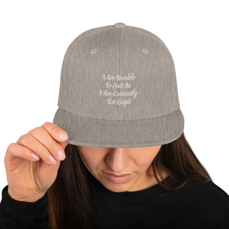 Snapback Hat Humorous Co-Worker Workout Working Out Sayings Enthusiast Novelty Motivational Slogan Phrases