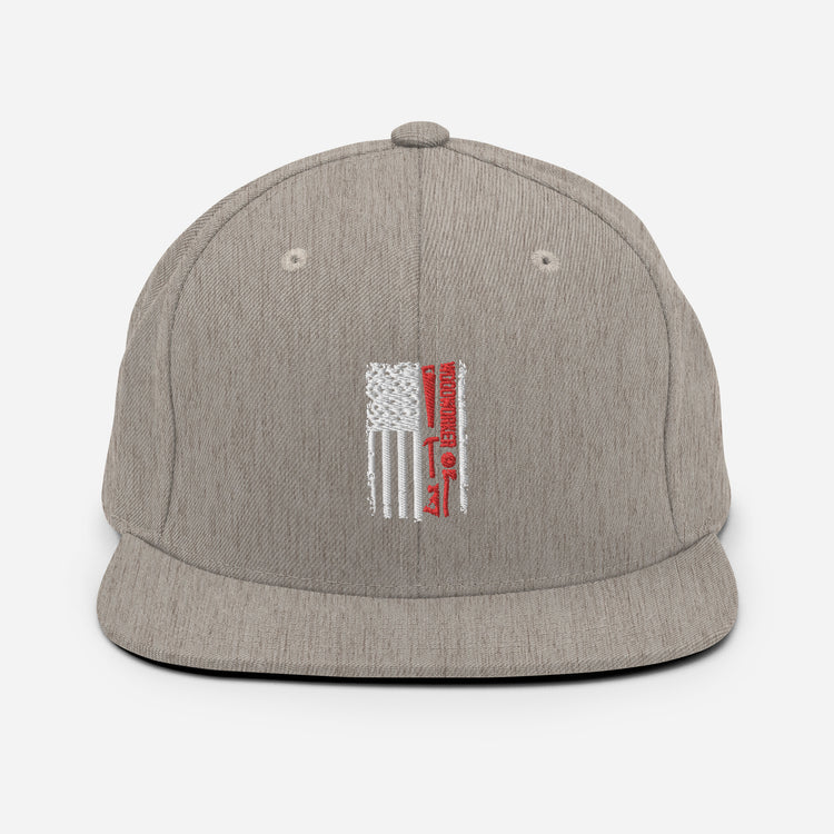 Snapback Hat Humorous US Banner Nationalistic Woodworker Carpentry Cabinetmaker Joinery