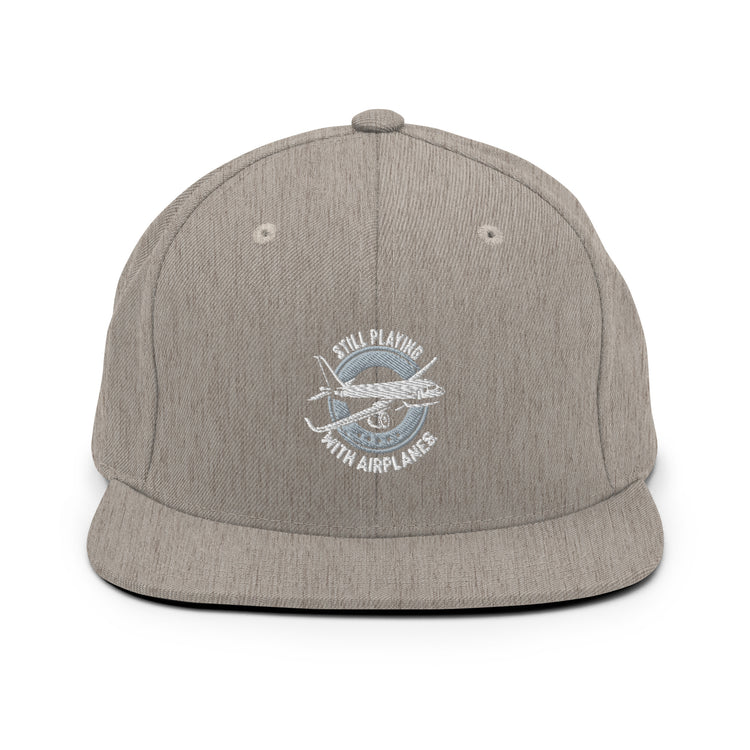 Snapback Hat Novelty Still Playing With Airplanes Copilot Outfit Aviation Aviator Seaplane Fan