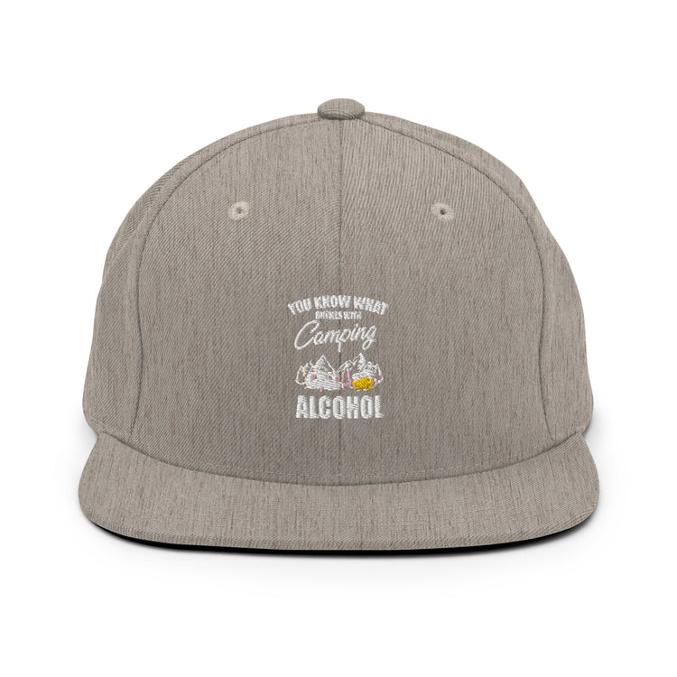 Snapback Hat Novelty Know Rhymes With Camping Alcohol Drinking Campsite Alcoholic Beverage Fan