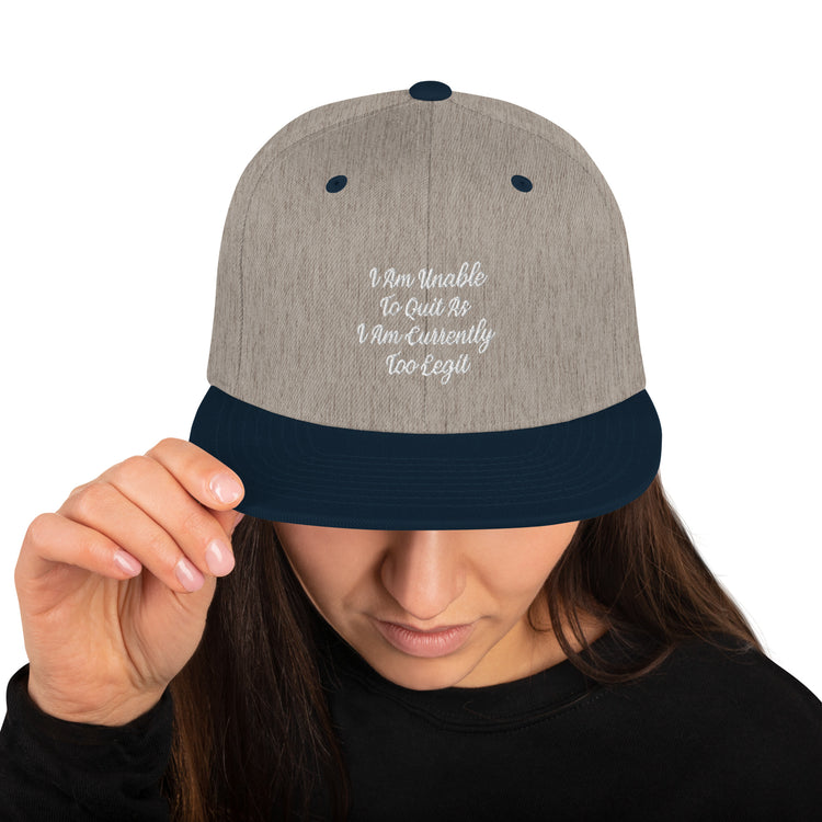 Snapback Hat Humorous Co-Worker Workout Working Out Sayings Enthusiast Novelty Motivational Slogan Phrases