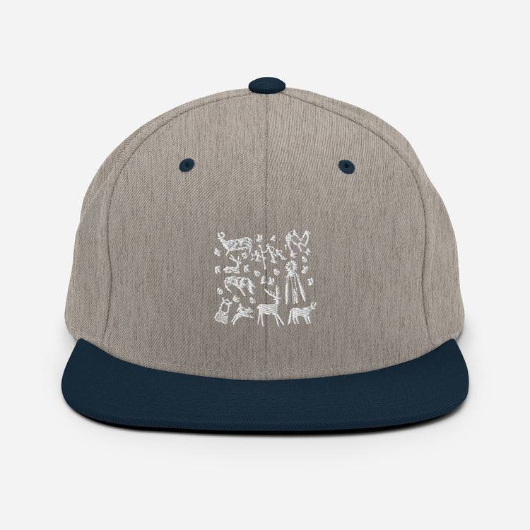 Snapback Hat Pictograph Carving Engravings Mimbres Drawing Figures Carves Illustration Lover