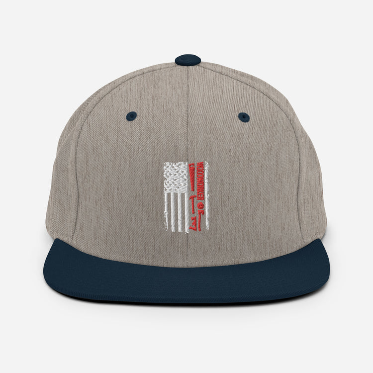 Snapback Hat Humorous US Banner Nationalistic Woodworker Carpentry Cabinetmaker Joinery