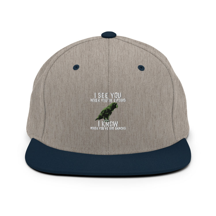 Snapback Hat Hilarious Cockatiels Lovebirds Parrot Funny Cockatoo Cockatiel Quarrion Comical Birds