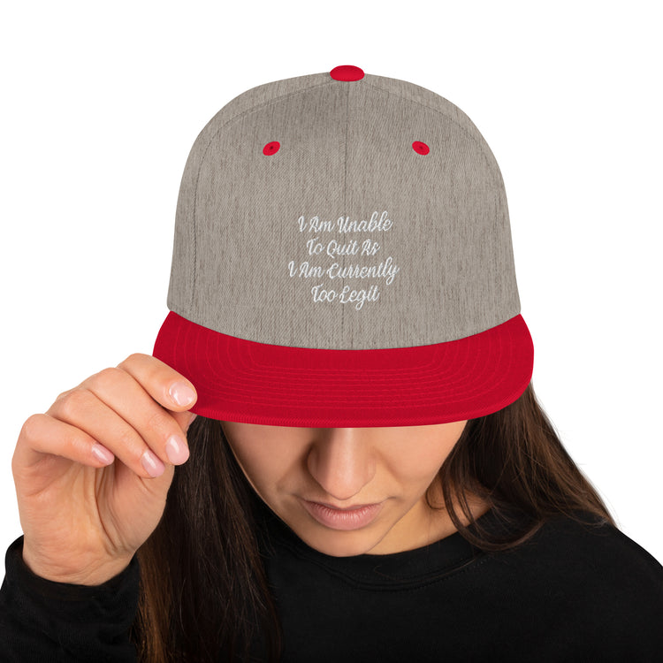 Snapback Hat Humorous Co-Worker Workout Working Out Sayings Enthusiast Novelty Motivational Slogan Phrases