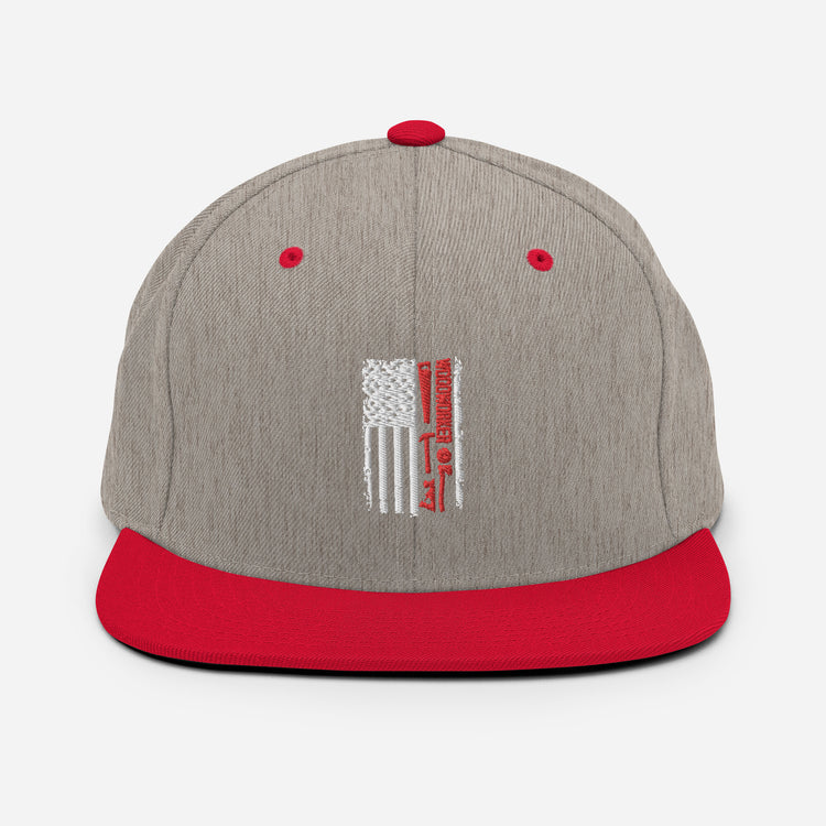 Snapback Hat Humorous US Banner Nationalistic Woodworker Carpentry Cabinetmaker Joinery