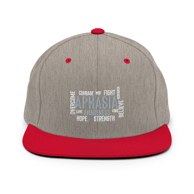 Snapback Hat  Novelty Aphasia Awareness Dysarthria Believer Overcomer Silent Brain Disease