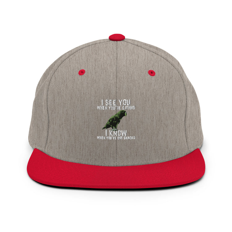 Snapback Hat Hilarious Cockatiels Lovebirds Parrot Funny Cockatoo Cockatiel Quarrion Comical Birds