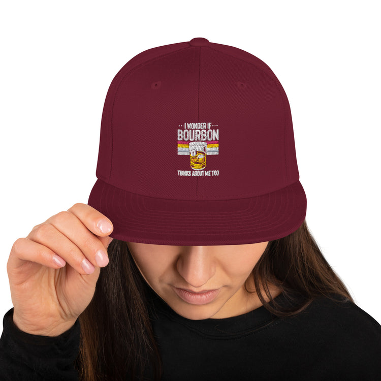 Snapback Hat Hilarious Alcoholic Bourbon Drink Lover Beverage Tastes Pun Humorous Fermented Wine Drinks Party Fun