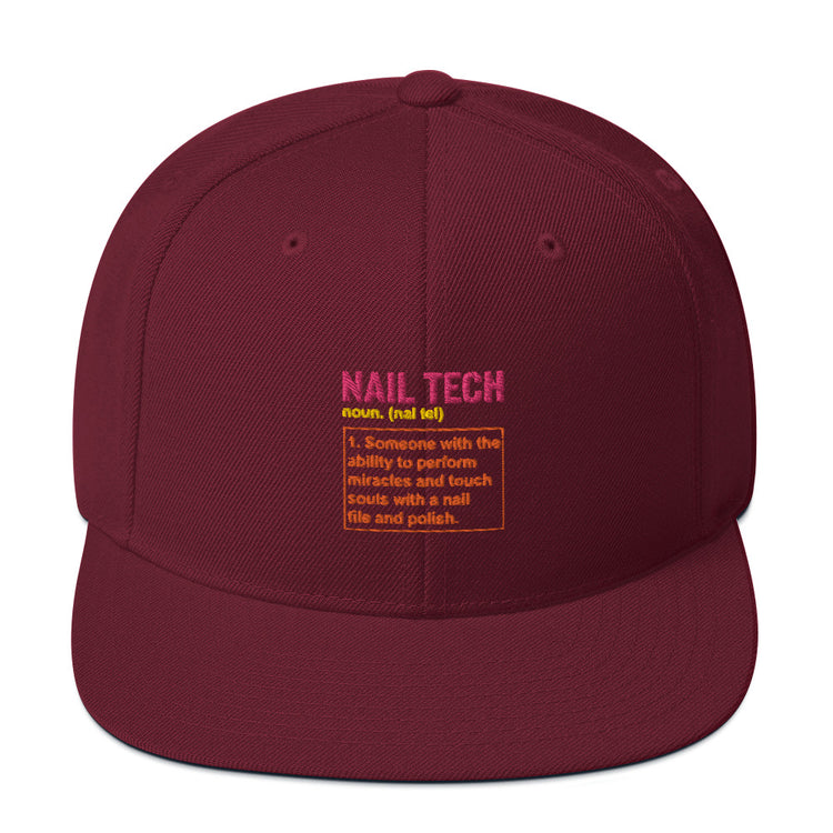 Snapback Hat Humorous Nail Tech Manicurist Beautician Cosmetician Cosmetology Hilarious Manicure Pedicure Expert