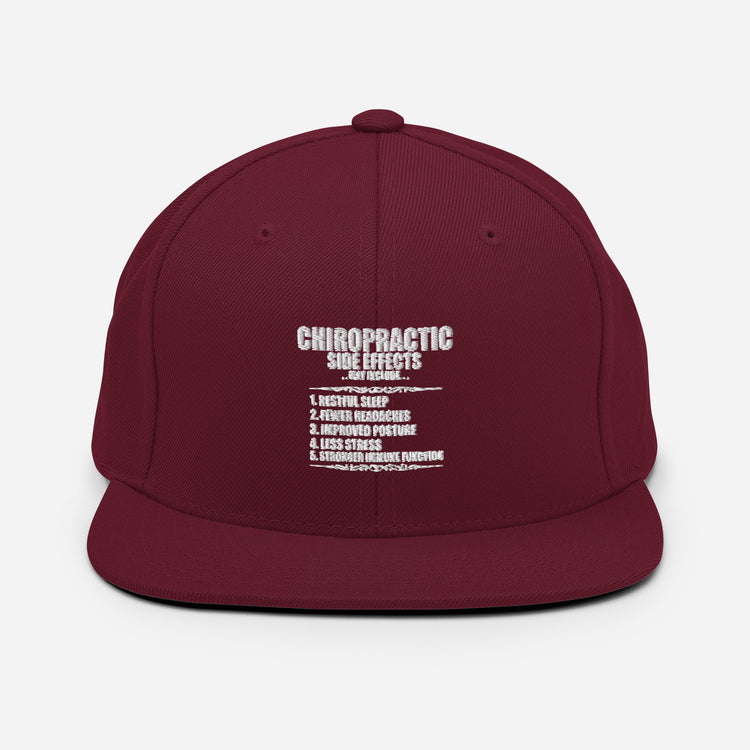 Snapback Hat Chiropractic Side Effects Orthopedic Bone Spinal Expert Physician Medicine Fun