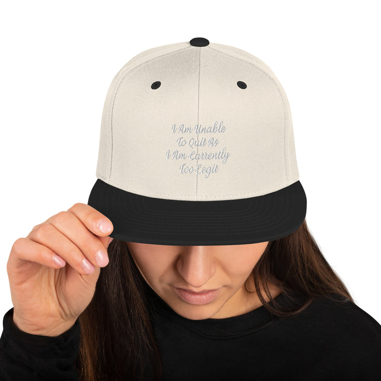 Snapback Hat Humorous Co-Worker Workout Working Out Sayings Enthusiast Novelty Motivational Slogan Phrases