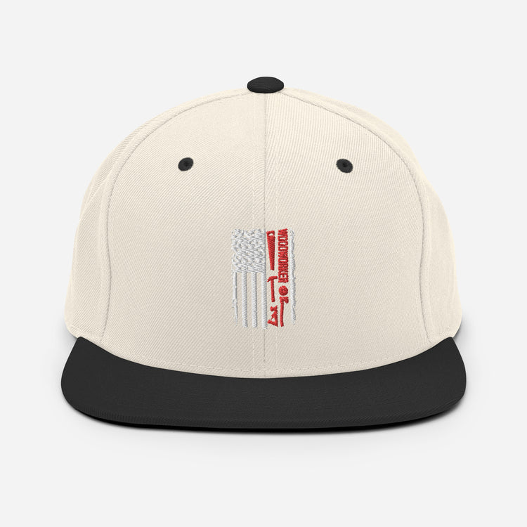 Snapback Hat Humorous US Banner Nationalistic Woodworker Carpentry Cabinetmaker Joinery