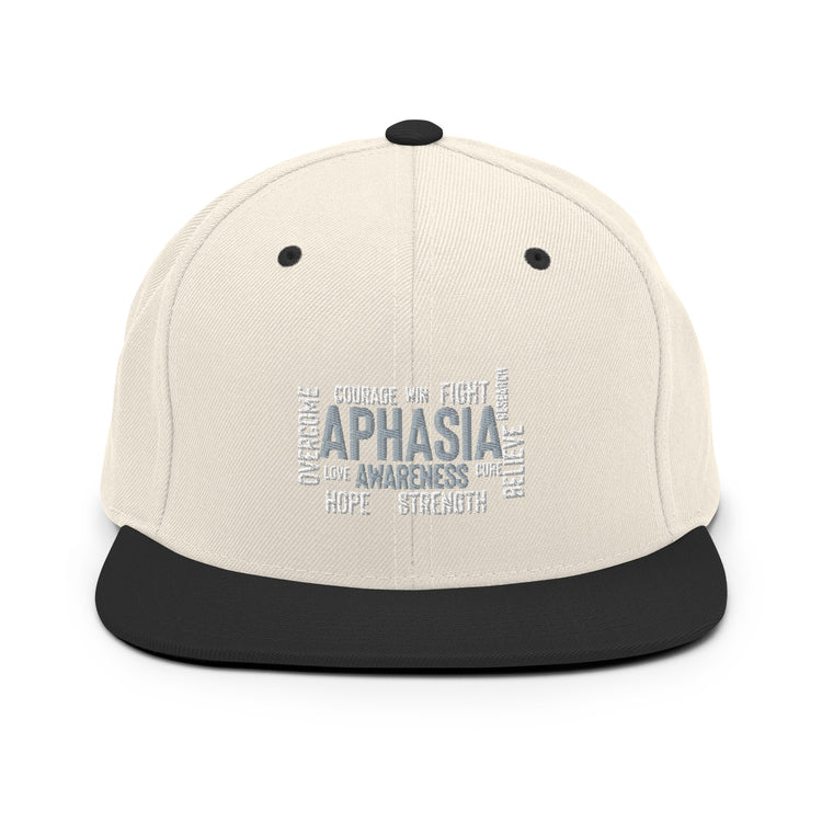 Snapback Hat  Novelty Aphasia Awareness Dysarthria Believer Overcomer Silent Brain Disease