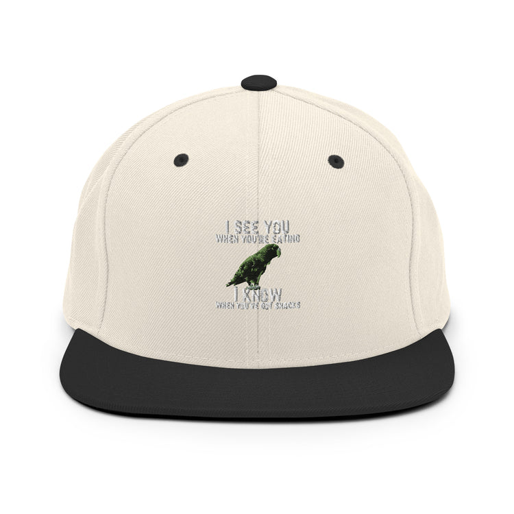 Snapback Hat Hilarious Cockatiels Lovebirds Parrot Funny Cockatoo Cockatiel Quarrion Comical Birds