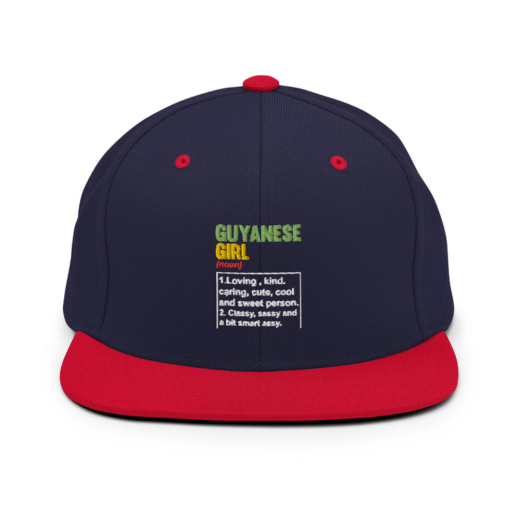 Snapback Hat Humorous Guyanese Girl British Nationalism Pun Novelty Patriotic Patriotism Characteristics Lover