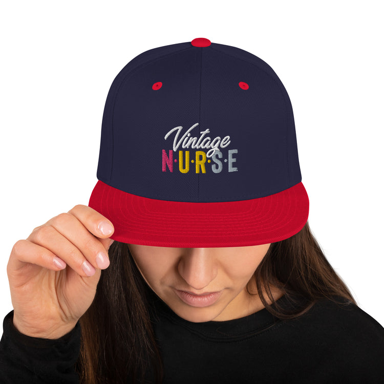 Snapback Hat Novelty Vintage Nurse Retro Medical Professional Hilarious Licensed Hospital Staff Tech Expert Fan