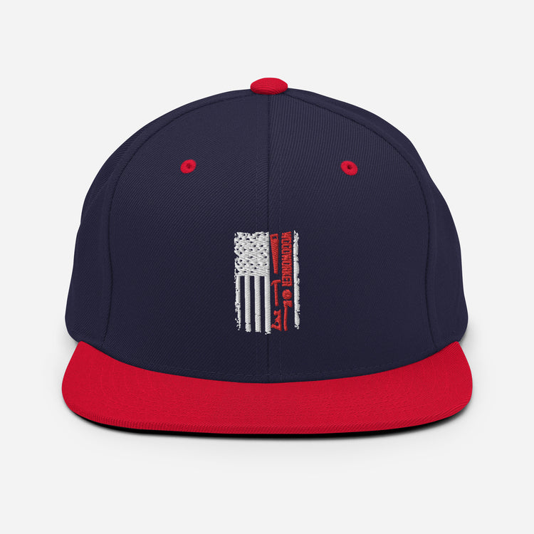 Snapback Hat Humorous US Banner Nationalistic Woodworker Carpentry Cabinetmaker Joinery