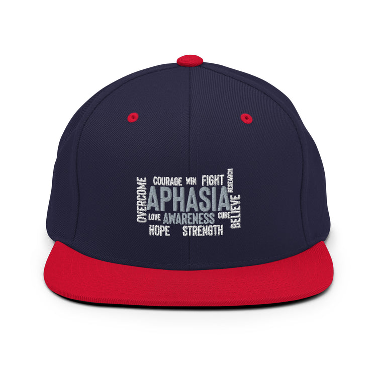 Snapback Hat  Novelty Aphasia Awareness Dysarthria Believer Overcomer Silent Brain Disease