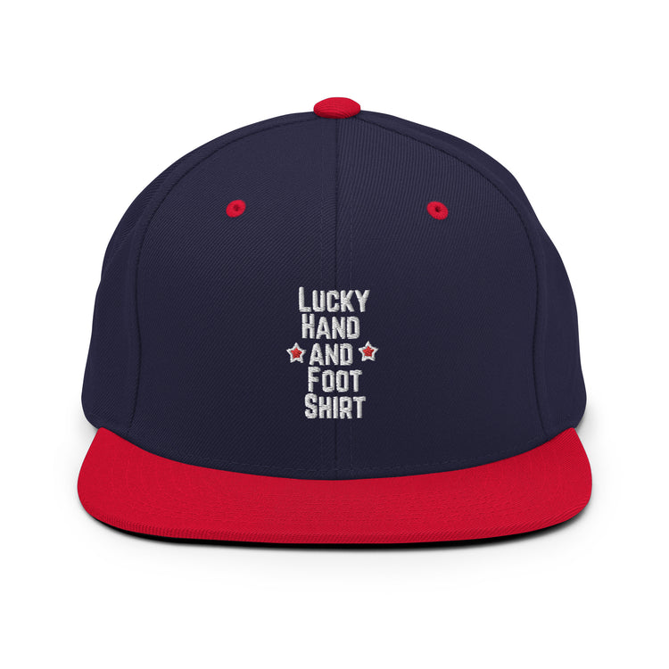 Snapback Hat Hilarious Luck Hand And Foot Outfit Poker Gambler Wager Risks Taker Betting Lover