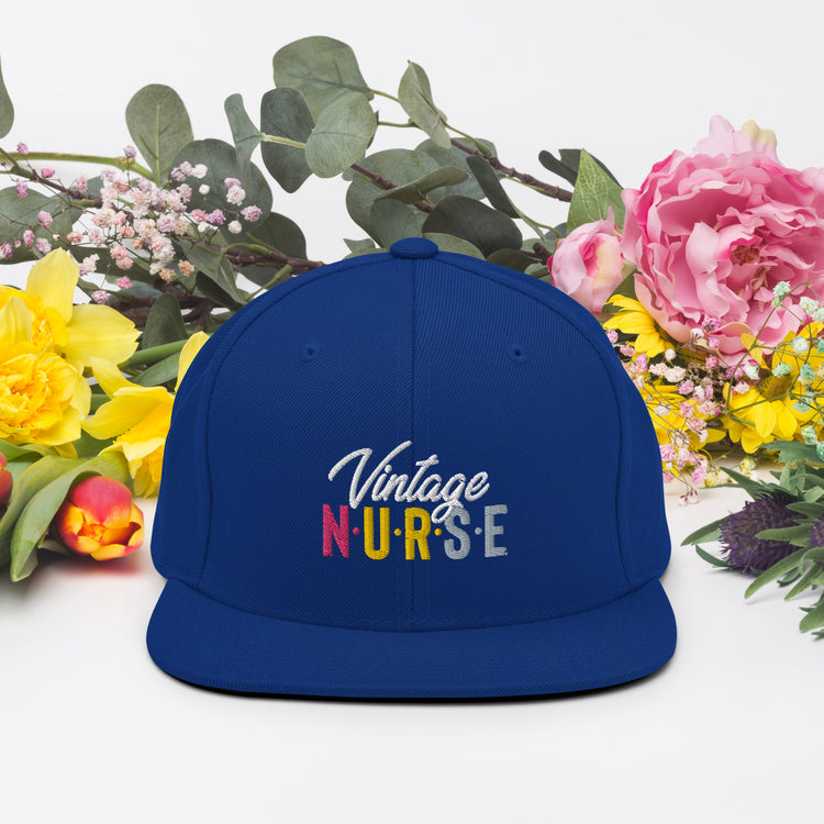 Snapback Hat Novelty Vintage Nurse Retro Medical Professional Hilarious Licensed Hospital Staff Tech Expert Fan