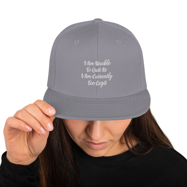 Snapback Hat Humorous Co-Worker Workout Working Out Sayings Enthusiast Novelty Motivational Slogan Phrases