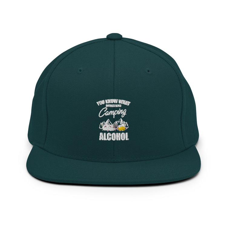 Snapback Hat Novelty Know Rhymes With Camping Alcohol Drinking Campsite Alcoholic Beverage Fan