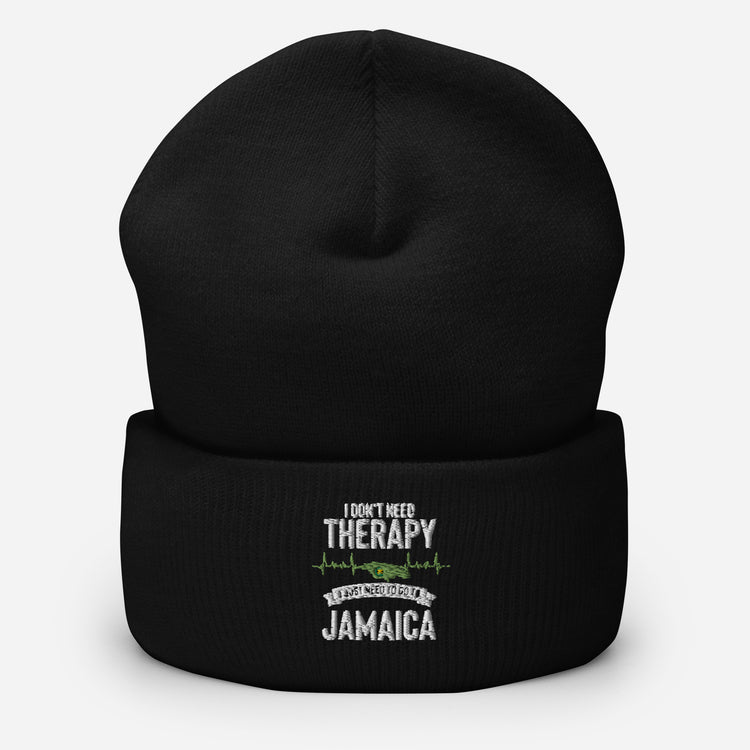 Cuffed Beanie Novelty Jamaica Heartbeat Leisure Lover Getaway Jamaican Break National Banner