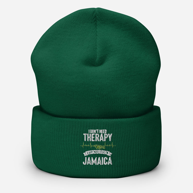 Cuffed Beanie Novelty Jamaica Heartbeat Leisure Lover Getaway Jamaican Break National Banner