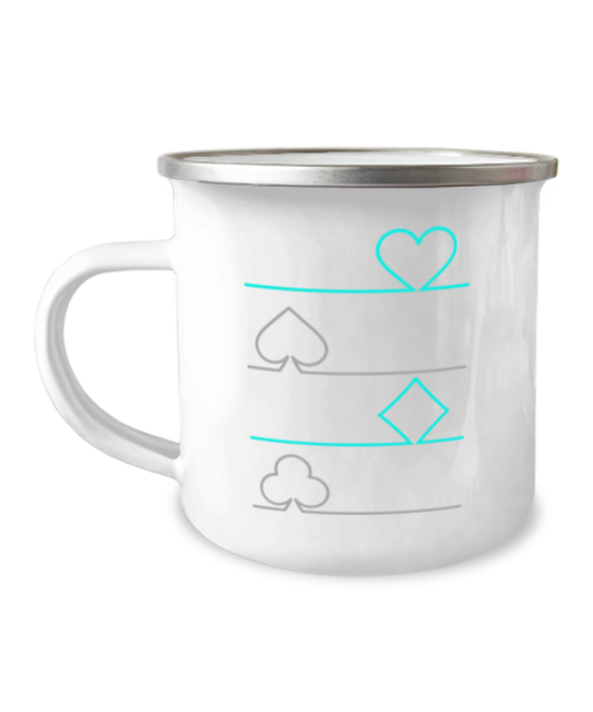 Camper Mug 12oz Camper Mug 12oz Vintage Hearts Spades Diamonds Clubs Graphic Casino Poker Novelty Draw Pokers Enthusiasts Men Women Hobby