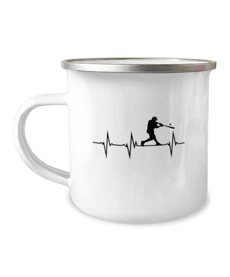 Camper Mug 12oz Camper Mug 12oz Funny Graphic Heartbeat Baseball Player Men Women Sports