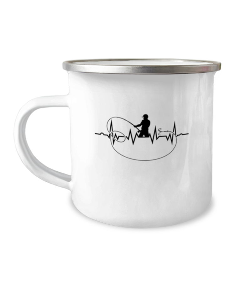 Camper Mug 12oz Camper Mug 12oz Vintage Fishing Heartbeat Graphic Men Women