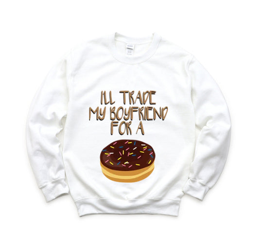 Funny Novelty Donut  Instrument Gift Humorous dessert Cute Graphic Gift Unisex Crewneck Sweatshirt