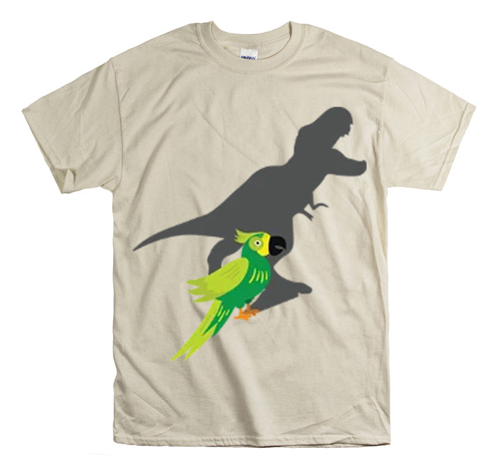 Shirt Funny Screaming Parrot Courageous Dinos Cockatiel Bird Dinosaur Animal Comical T-Shirt Unisex Heavy Cotton Tee