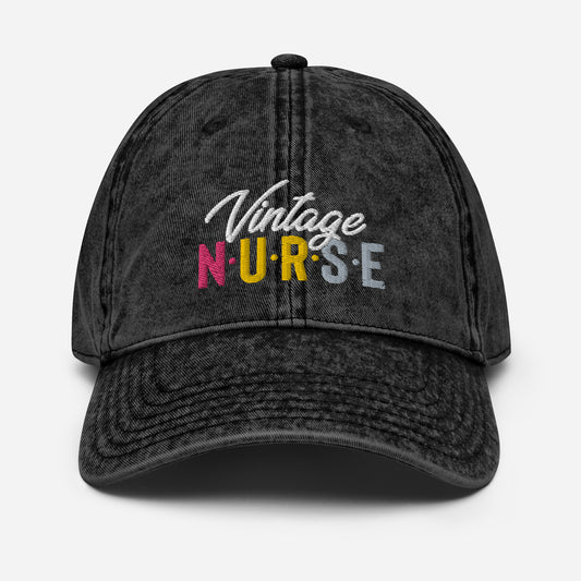 Vintage Cotton Twill Cap Novelty Vintage Nurse Retro Medical Professional Hilarious Licensed Hospital Staff Tech Expert