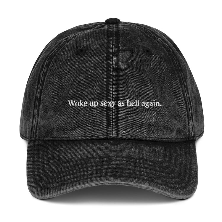 Vintage Cotton Twill Cap Novelty Sexy As Hell Again Comical Sarcastic Sayings Fan Phrases Lover