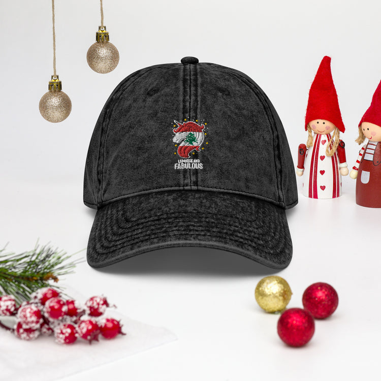 Vintage Cotton Twill Cap Humorous Lebanese Christmas Magical Horse Nationalism Chauvinistic Holiday