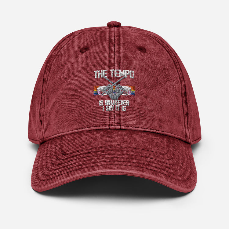Vintage Cotton Twill Cap The Tempo Percussionist Drum Bassist Band Music Enthusiast Novelty Band Loud Company Music