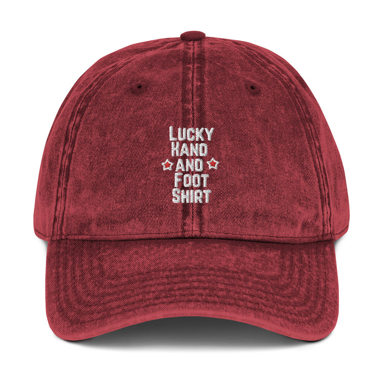Vintage Cotton Twill Cap Hilarious Luck Hand And Foot Gambler Wager Risks Taker Betting Lover